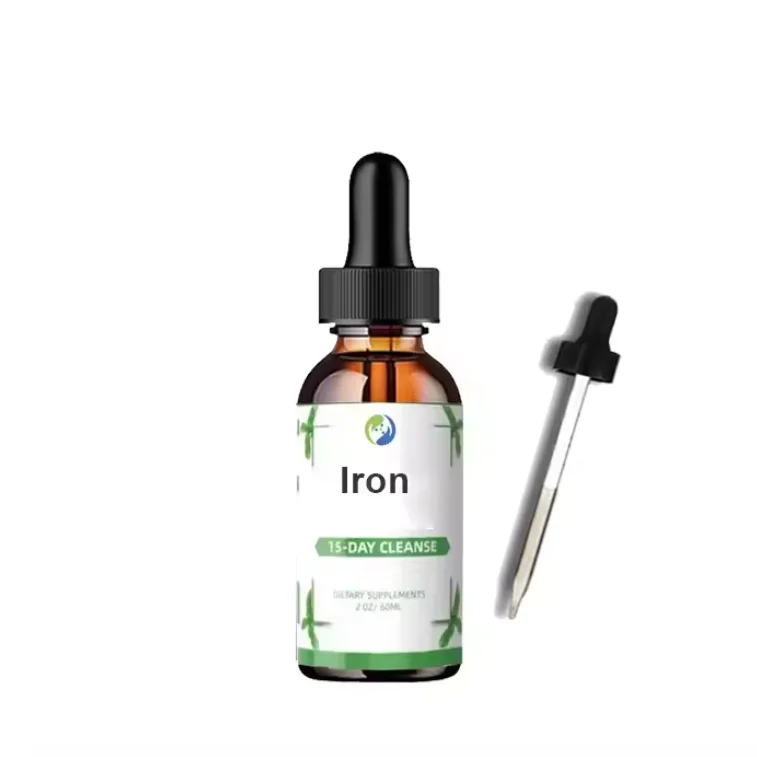 OEM private label Iron food Supplement Fe Iron Liquid Drops kids 60ml iron drops for women