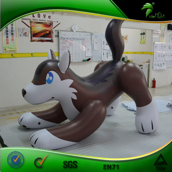 Bouncing Soft Flying Cartoon Inflatable Wolf / Hongyi Custom Made Inflatable Dog Toy