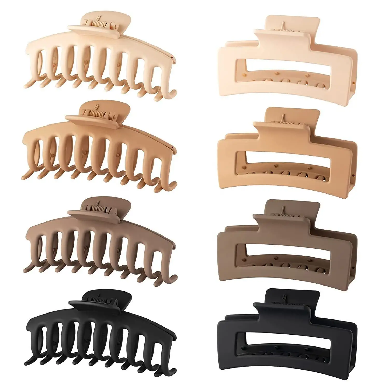 High Quality Custom Large Size Hair Clips Set Non-slip Matte Strong Hold Hair Jaw Claw Clips for Women Ladies