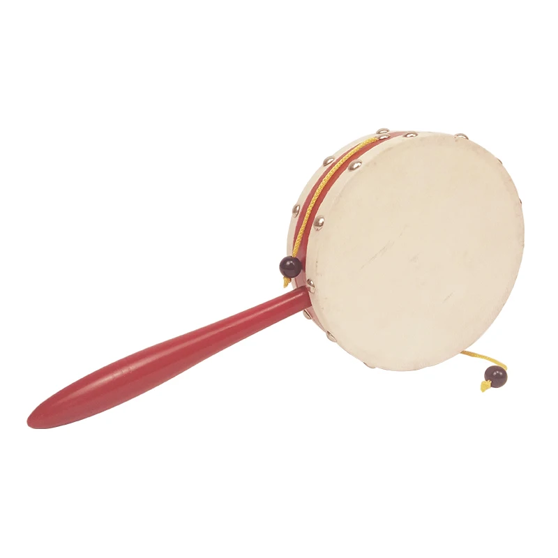 Wholesale high quality newborn montessori toy wooden rattle drum musical