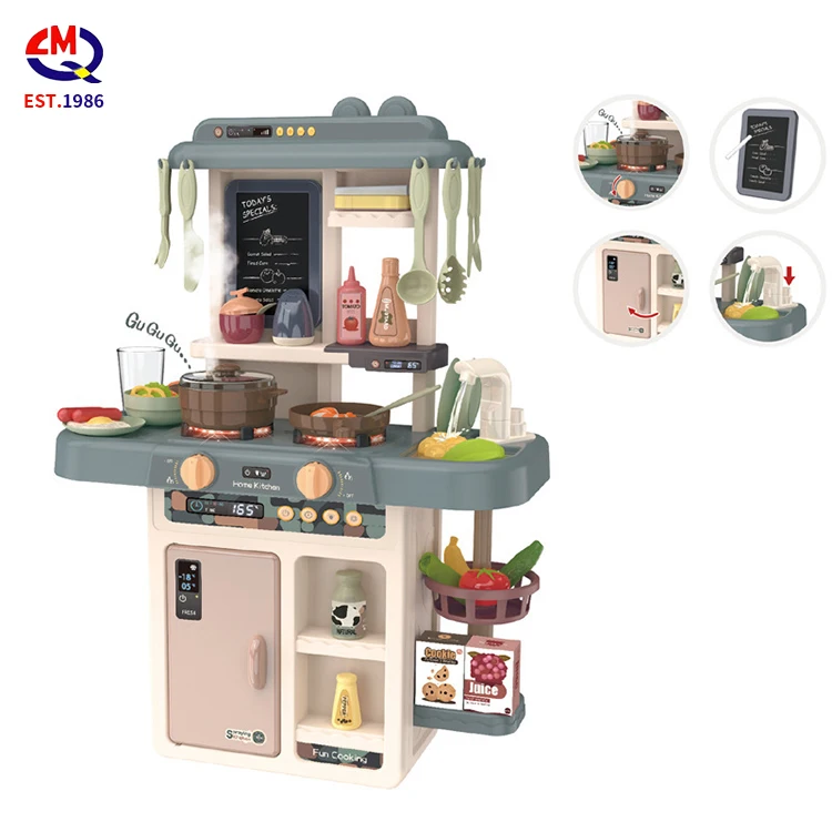 Wholesale Music Lights Water Function Baby Kid Girl Chef Big Large Pretend Play Kitchen Food Cook Toy Set For Girl