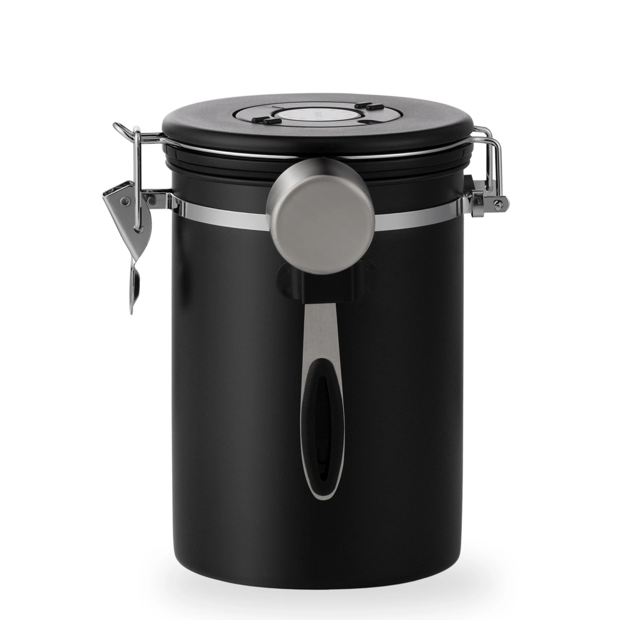 Storage Tank 304 Stainless Steel Exhaust Valve Dustproof with Cover Sealed Coffee Bean Ground Coffee Sealed Tank Storage Tank