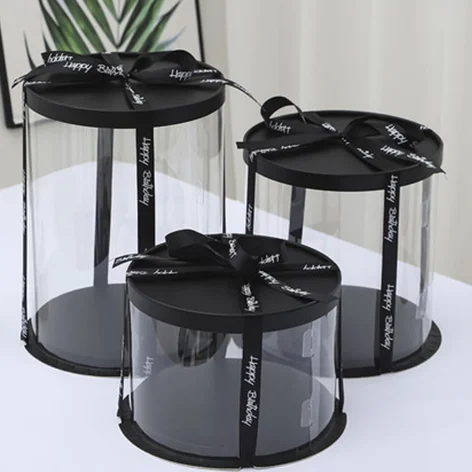 16 Inch Plastic Cake Box With Lid 9 Inches Round Shape Transparent Round Cake Gift Box With Clear Plastic On The Top