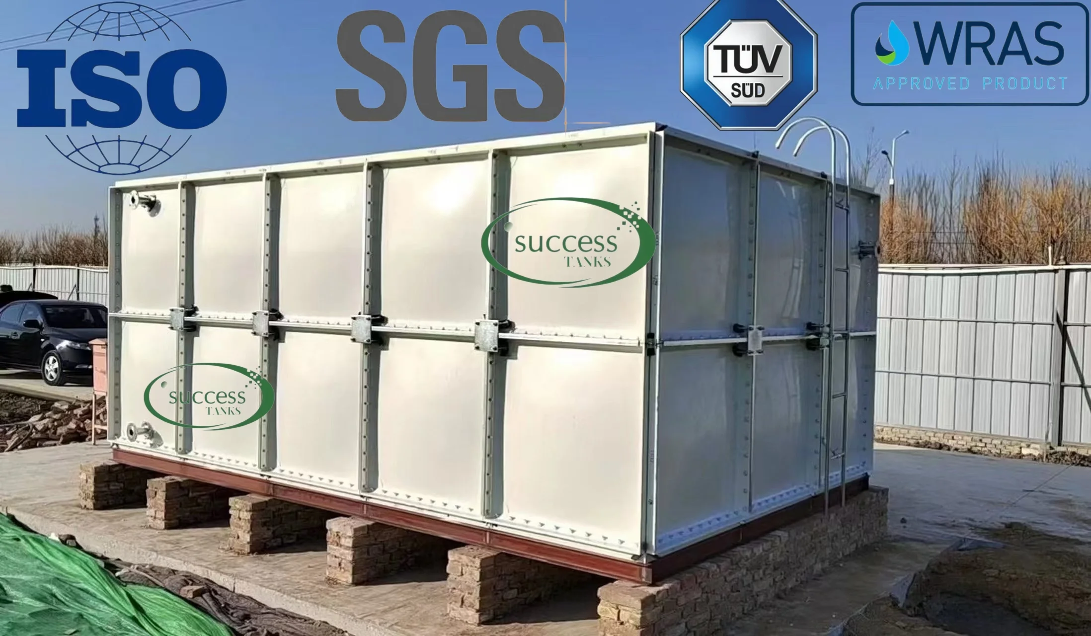 200000 Litres Large Scale GRP Sectional Cold Water Storage Tanks
