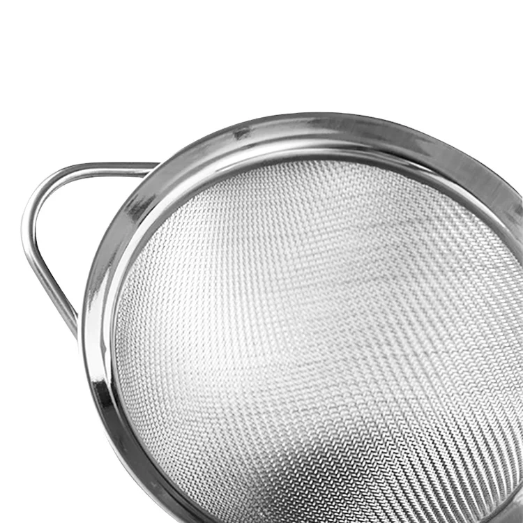 12CM Diameter Basket Standard Size Baking Tools Stainless Steel Flour Sifter With Handle