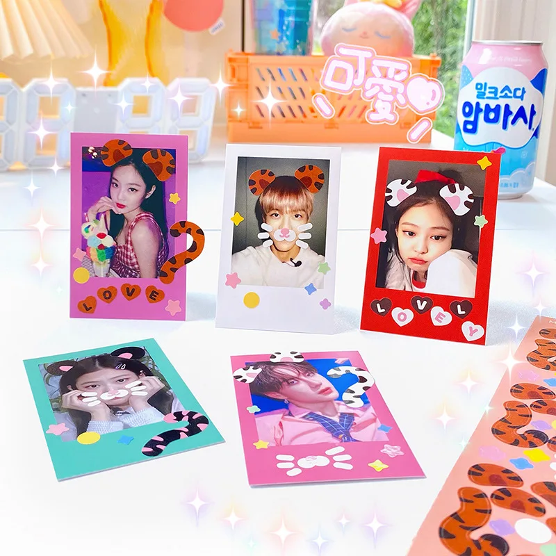 Cute cat ears star chasing card sticker girl heart ins Korea postcard DIY sticker