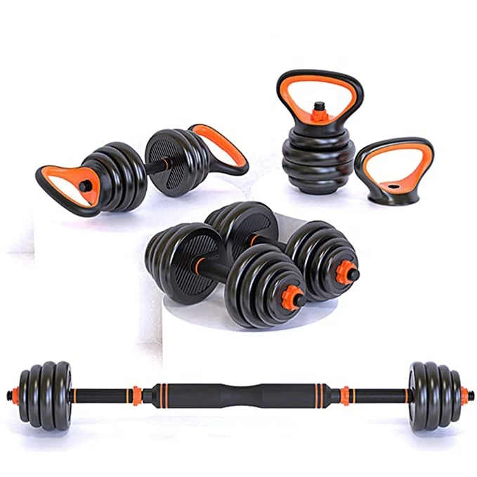 Adjustable Kettlebell And Dumbbell Handle  2-In-1 Push Up Bar And Weight Plates For Home Gym Strength Training And Core Fitness