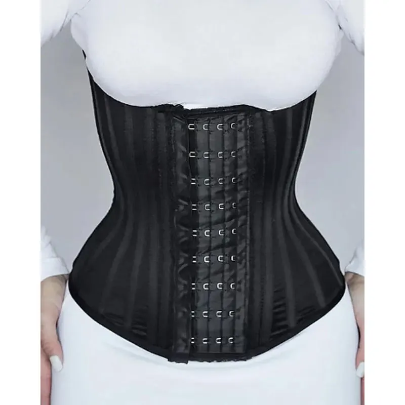 Hourglass Steel Bone Girdle Latex Waist Trainer For Women Zipper And Hooks Corset Sport Cincher Steel Bones Lower Belly Fat