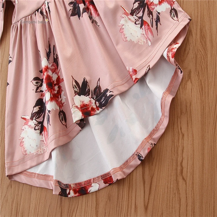 WHS128 Farm Baby Outfits Girls Boutique Clothing Set Long Sleeves Dresses Kids Pants Children Clothes