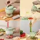 Smart Gadgets Electric Slicer Kitchen Chopper hand held food processor portable 4 in 1 handheld Electric Vegetable Cutter Set