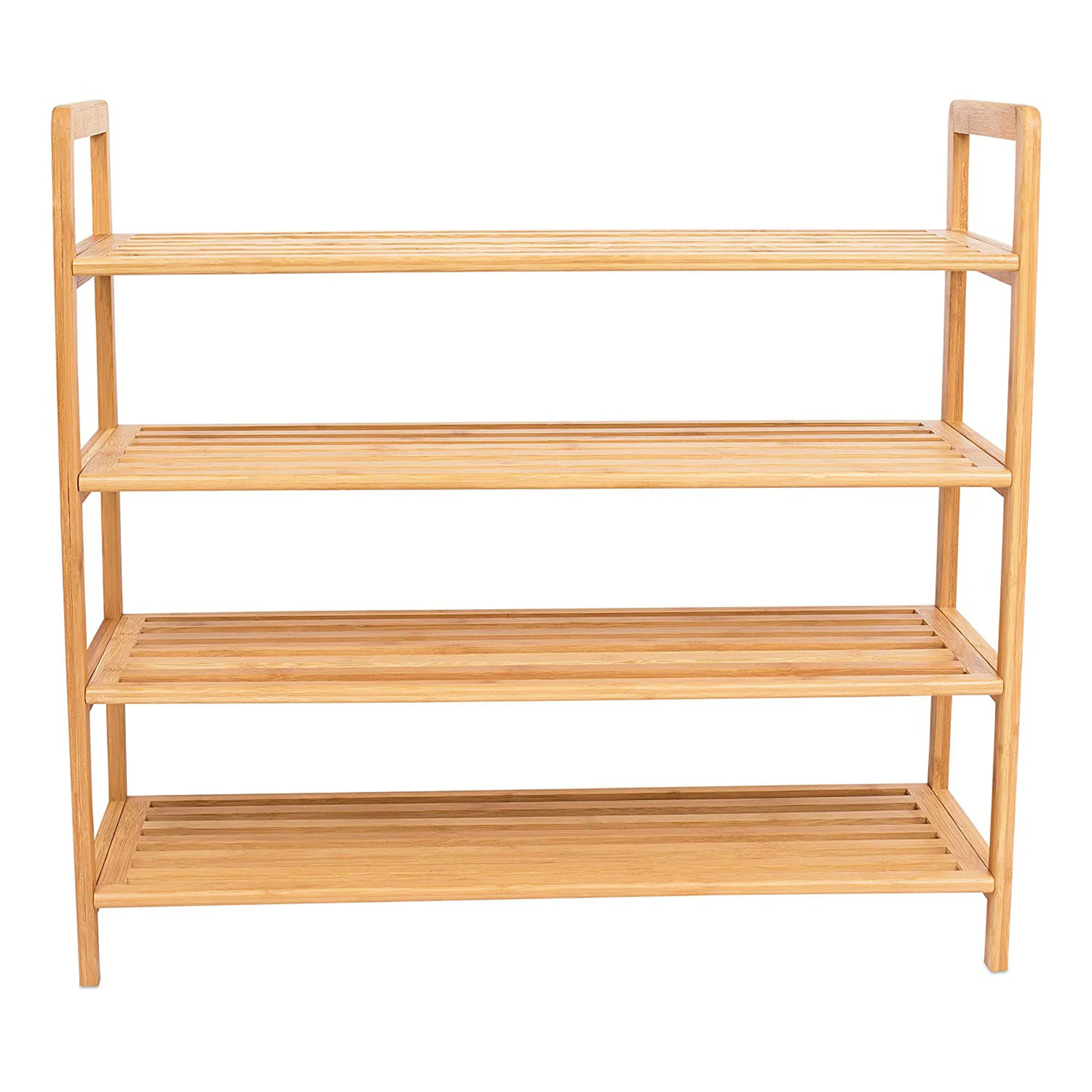 Factory Supplier Eco-Friendly Free-Installation 4 Tier Durable Wooden Custom Shoes Storage Rack Cabinet Bamboo Shoe Rack Shelf