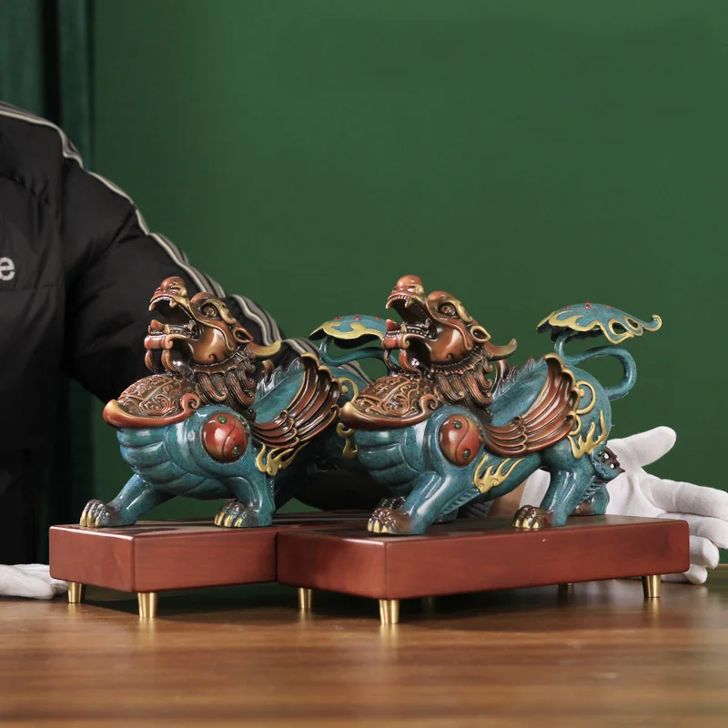 Manufacture multicolour brass wild art table top decoration modern home decor handicraft treasure animal new year ornament