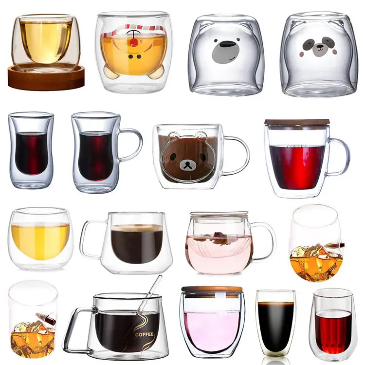 Экологичная чашка ручной работы с двойными стенками 80-650 мл высокое боросиликатное покрытие из бамбукового стекла