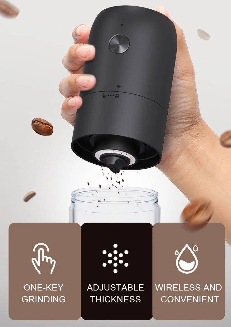 Portable Burr Coffee Grinder Rechargeable Automatic Coffee Grinder Electric Coffee Grinder