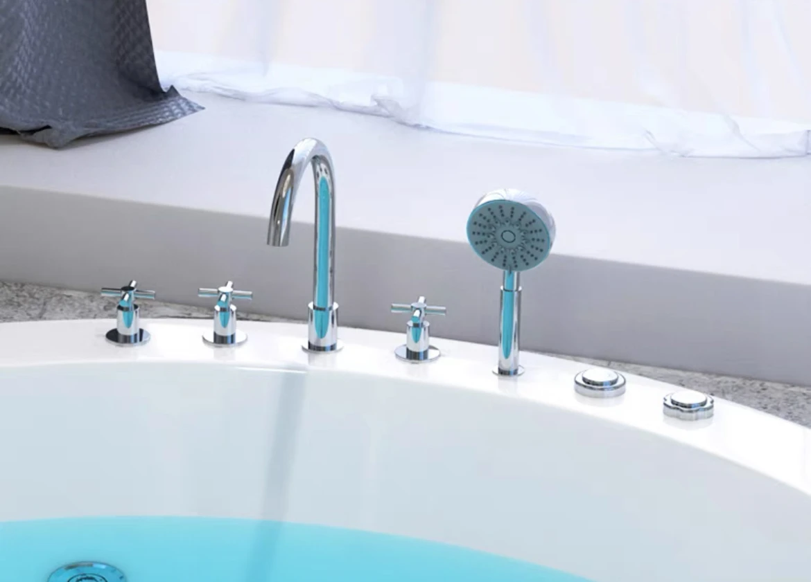 Lizhen-Hwa.Vic Hot tub indoor spa underground spa bath round 4-person jacuzzis to-to waterfall sap bathtubs LED phototherapy