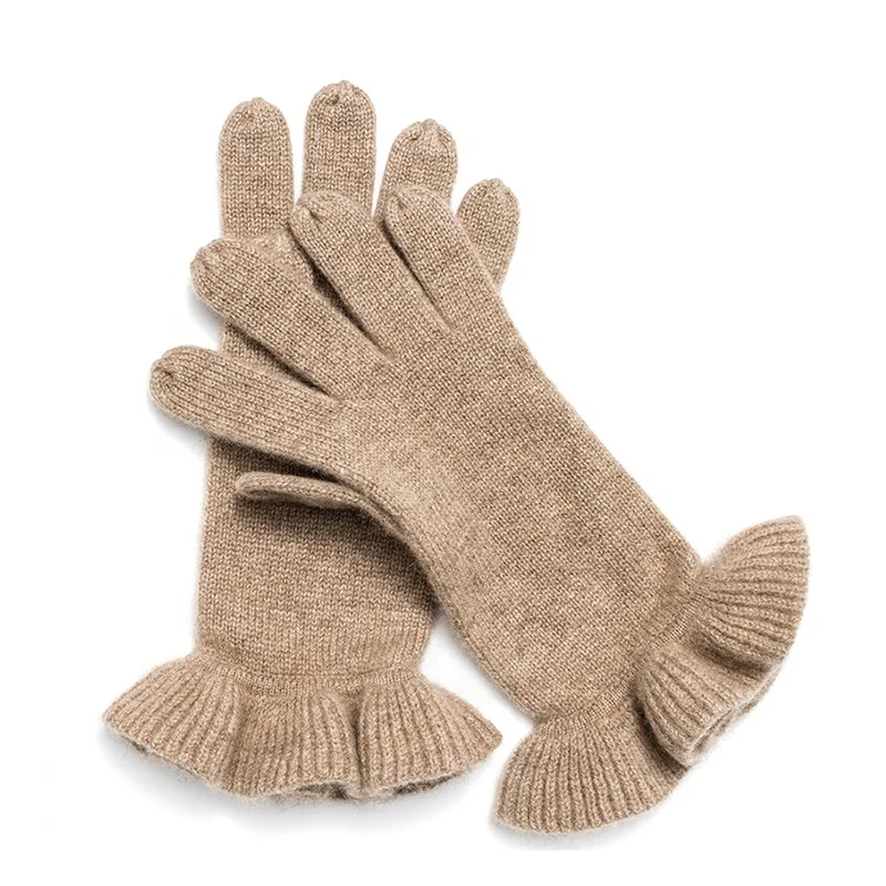 
2020 Best Selling Pure Cashmere Knitted Warm winter gloves women knit 