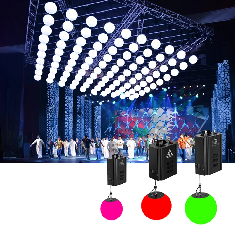 Dj Stage Show Rgb Color Kinetics Dmx 3D Led Lift System Winch Kinetic Ball Light