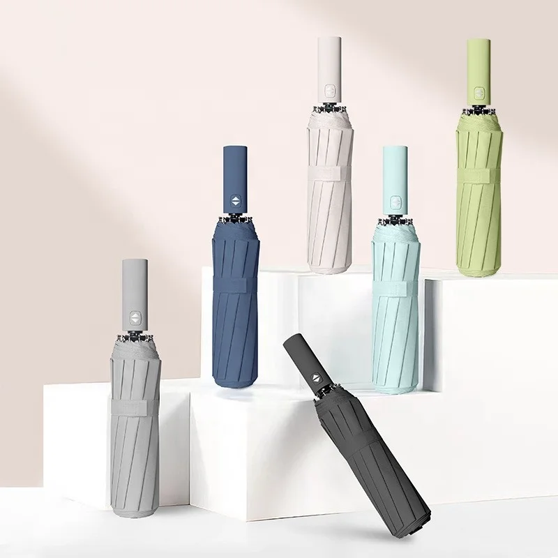 New Arrival Compact Car Carry Led  Folding Umbrella Rainproof Waterproof Advertising Gift Automatic Parasol Travel