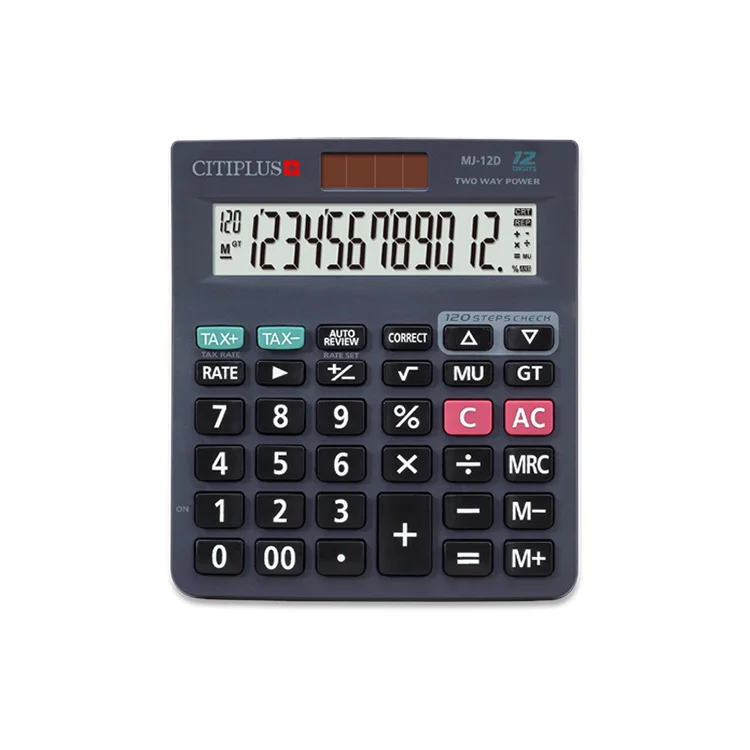 2022 MJ-12D Wholesale Price Desktop Calculator with Tax 12 Digits Calculator for financial accounting
