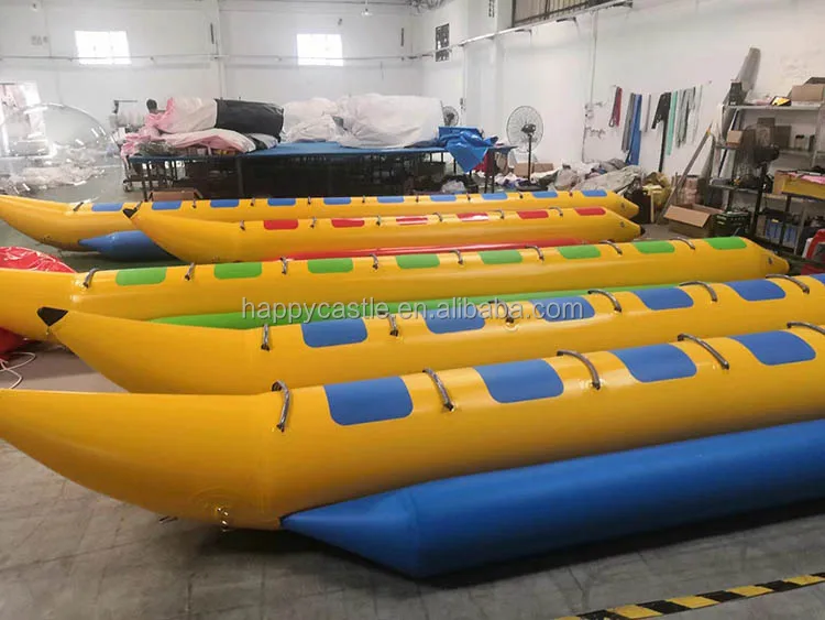 2023 hot sale High quality 0.9mm PVC Custom  water tube inflatable banana boat  towable water sports flying fish for sale