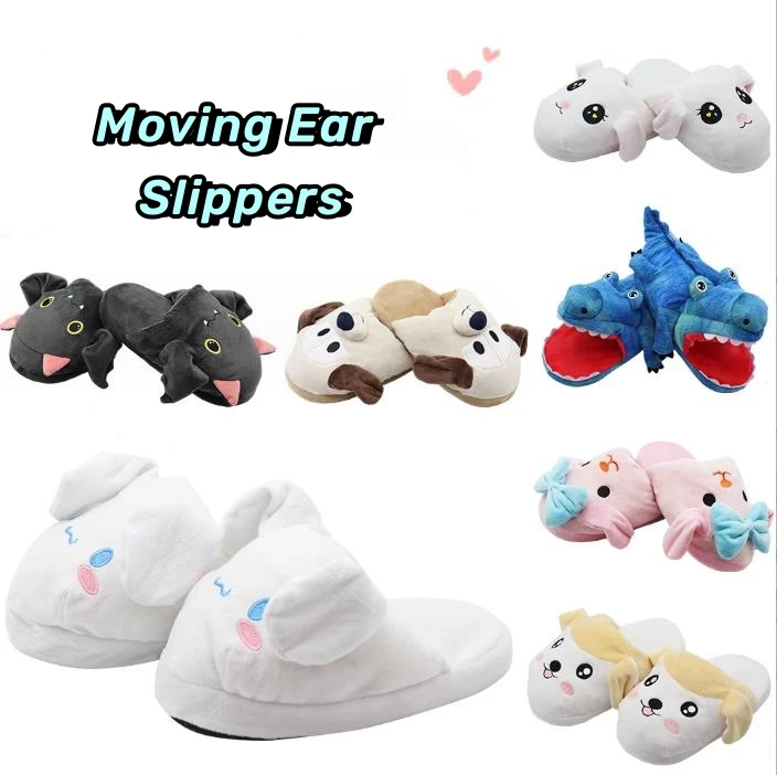 Customized Animal Slippers Plush Winter Indoor Home Flat Slipper Shoes For Women Adults