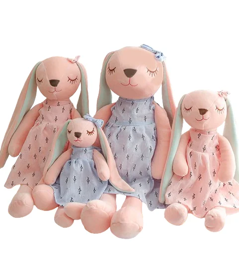 Trend Products 2024 Cartoon Easter Bunny Plush Rabbit Doll Children Soft Plush Stuffed Animal Sleeping Toys For Little Girls