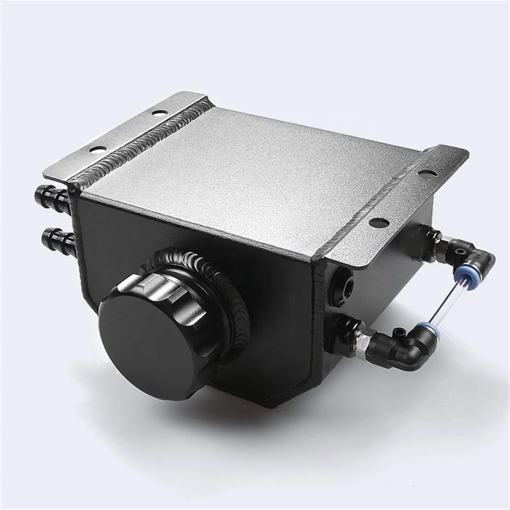 Universal 1L 2L Aluminum Breathable Car Engine Coolant Radiator Oil Fuel Tank Catch Can Reservoir