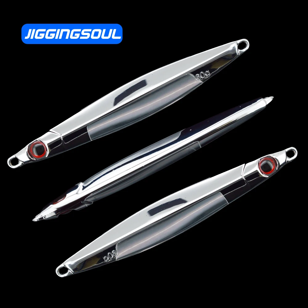 JIGGINGSOUL-RTS306-zinc antimony alloy Mirror Electroplate Plating Chrome Metal Jig 60g 80g Chromium Plating Metal Cast Jig Lure