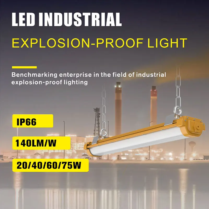 Emergency Function Explosion Proof Light Atex Led Linear Light Industrial 20W 40W 60W 75W Explosion Proof Linear Light