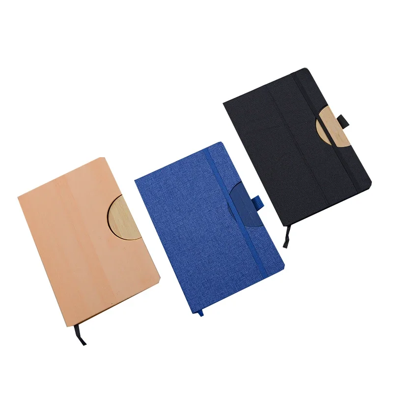 A4 A5 A6 Personalized Logo Note Book Custom Printing Linen Hardcover Journal Notebook With Phone Holder Function