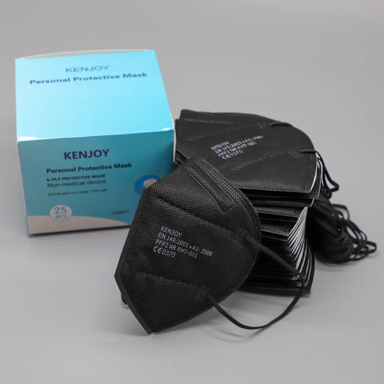 Одноразовая черная маска en149, сертификат ffp2 kn95, маска для лица для ежедневного использования