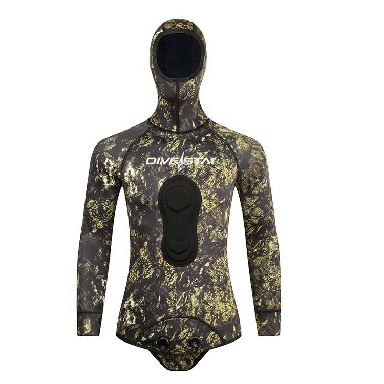 DIVESTAR New Design Camo traje de neopreno  SCR Neoprene Super Stretchy  Long Sleeve Anti-UV Flat Lock Spearfishing Wetsuit