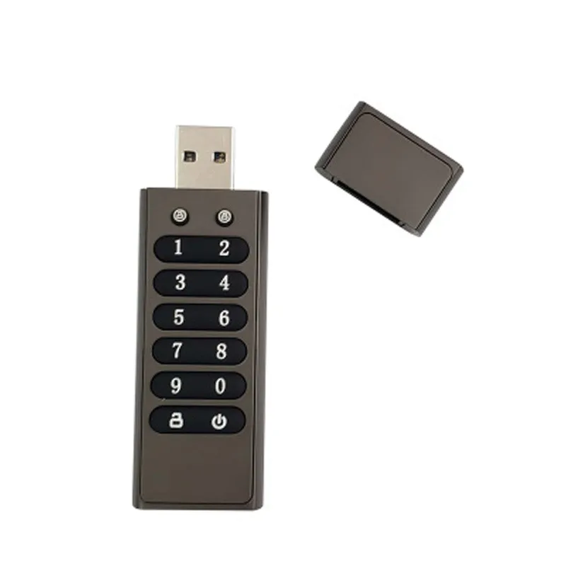 Secure Portable Password U Disk 32G/64G 128G Password Protected Dustproof Waterproof Hardware Encrypted USB Flash Drive