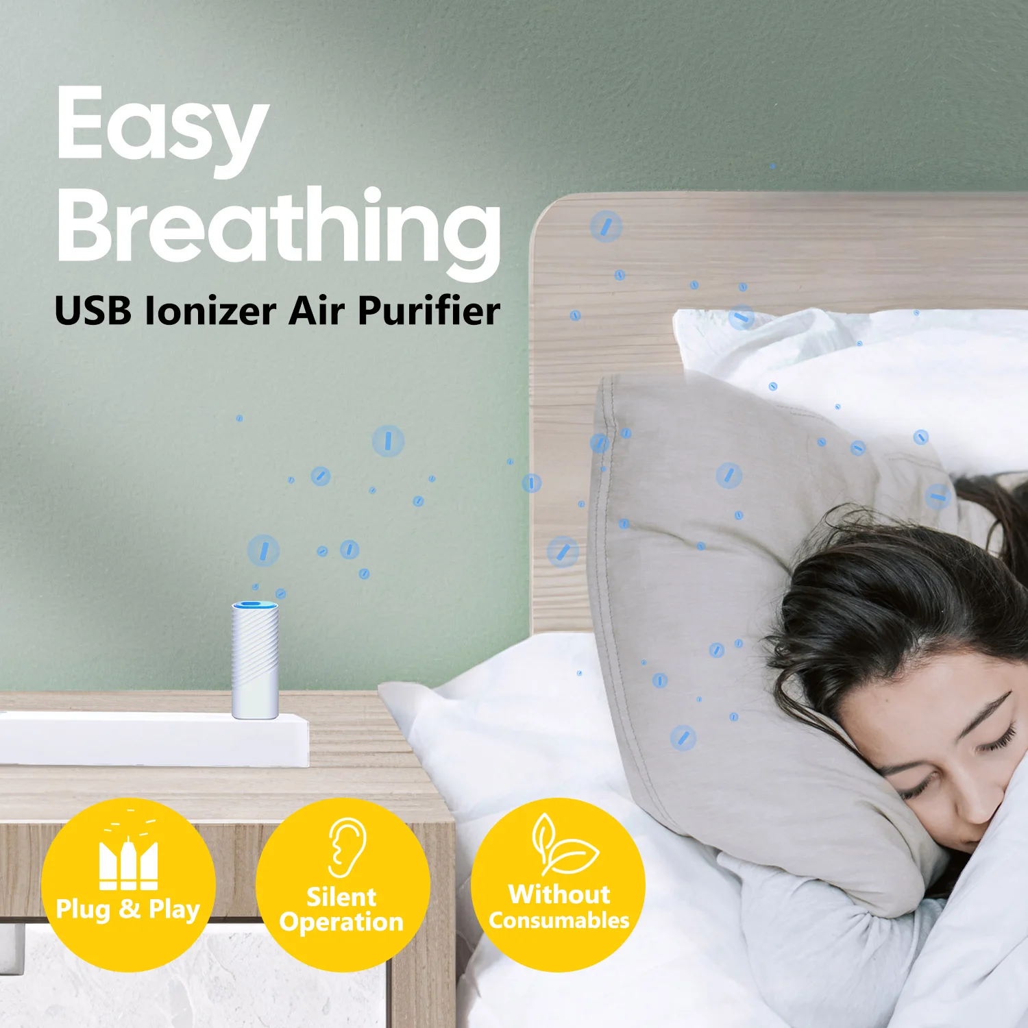 Innovative New Technology Air Cleaner Portable Mini Household USB Air Purifier for Laptop Computer Car