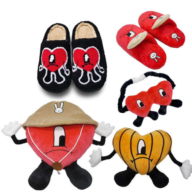Wholesale  un verano sin ti bad bunny Eye mask Plush Toy christmas  plushie  slippers shoes custom