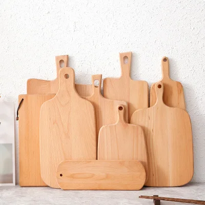 Wooden Chopping Blocks Beech Cutting Board Pizza Bread Fruit Sushi Tray Non-slip Kitchen Cutting Plate Board