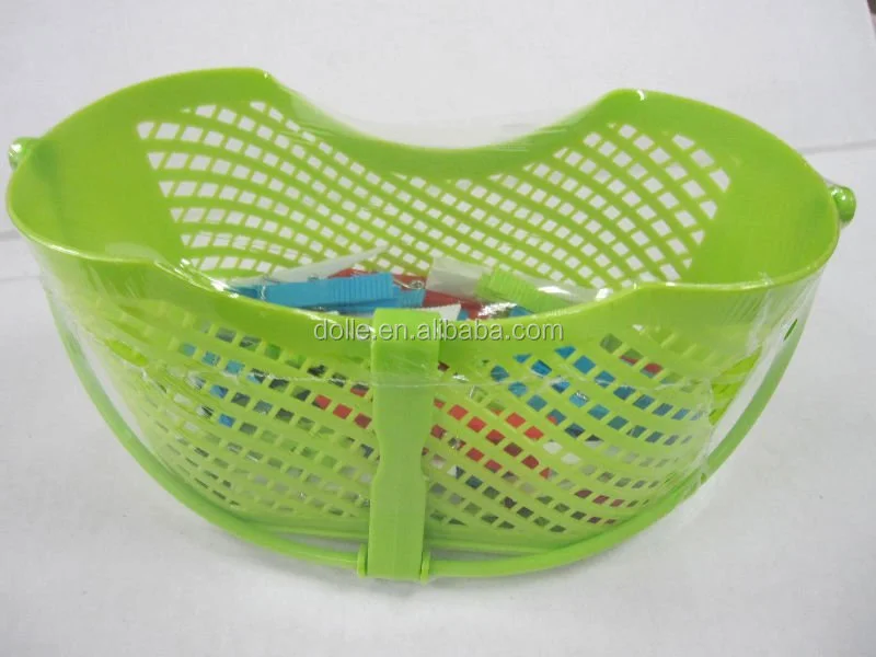 Wholesale 24pcs Plastic Clothes Pegs Laundry Clothespin Pins With Basket Cabides Hanger