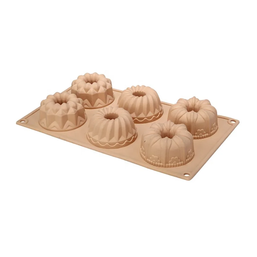 6-Cavity Eco-Friendly Silicone Pastry Mold for Donut Cake Biscuit Baking Sustainable Tray and Moulds