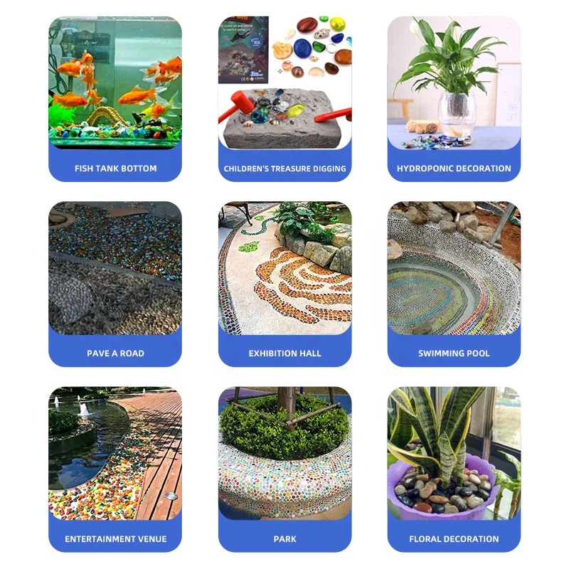 Manufacturers wholesale boutique colorful pebbles Yuhua stone garden decoration paving bottom stone garden landscape