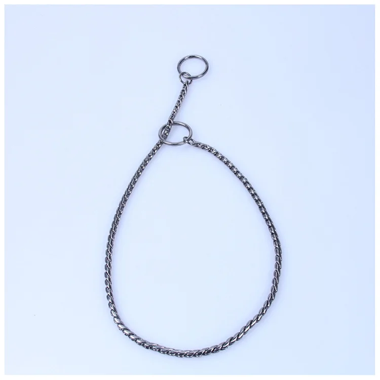 SUS304 Stainless Steel Waterproof Antirust Pet Training Snake P Chain Dog Choke Collar for Small Medium Large Dogs