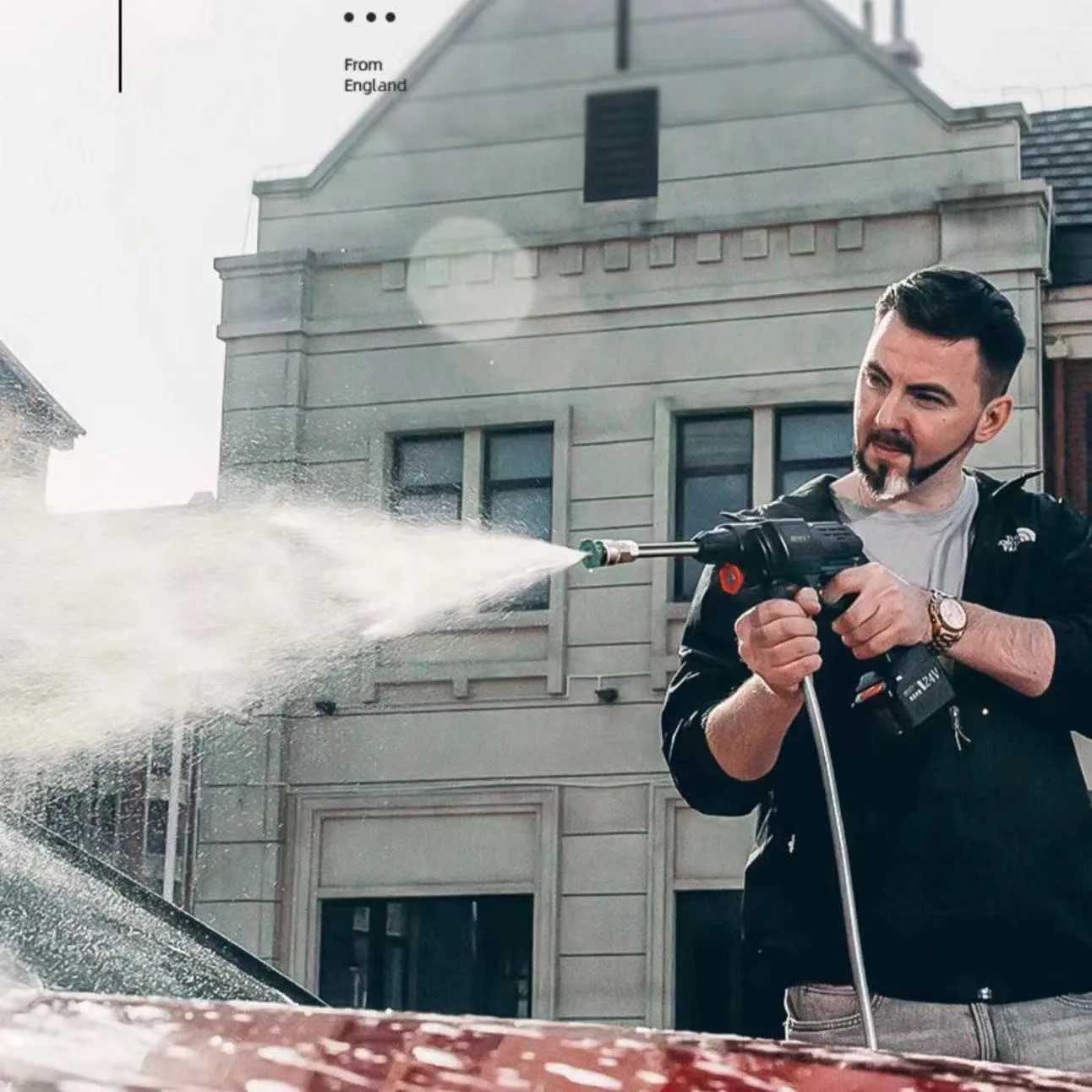 24V Portable Wireless Cordless Lithium Battery High Pressure Cleaning Water Spray Foam Gun For Car Wash