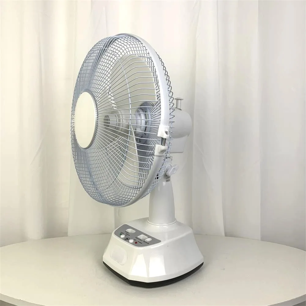 Energy 12 Inch Emergency Charger Solar Table Fan Desk Fan Rechargeable Car Quantity Copper OEM Motor Acid Power Battery Time Air