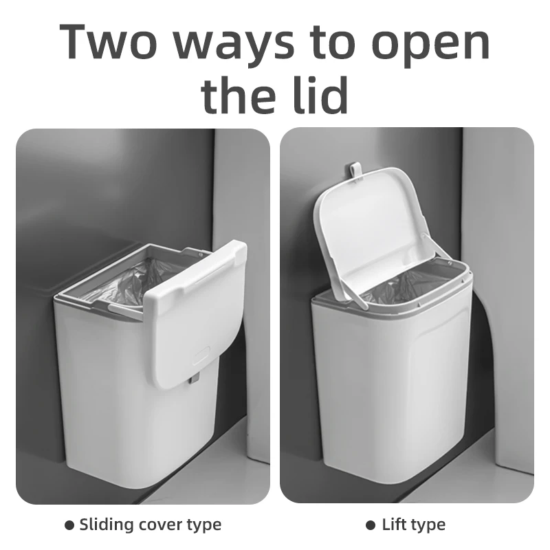 Household Kitchen Cabinet Door Hanging Trash Can Waste Storage Bucket