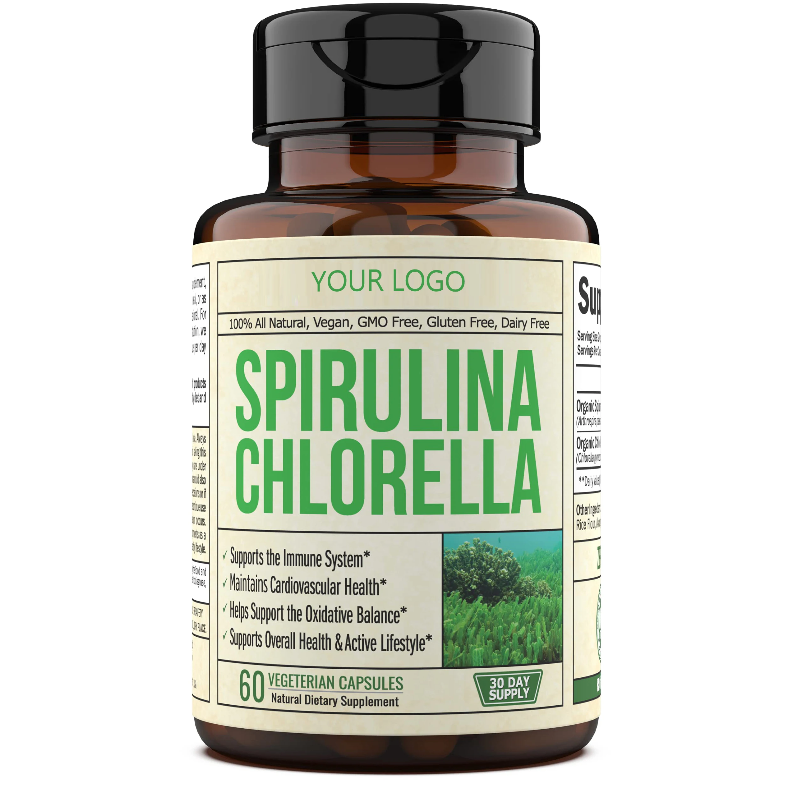 Травяные экстракты спирулины чорелла капсулы антиоксидантов в капсулах богат хлорофилла надежно защищаются витамины, пребиотики