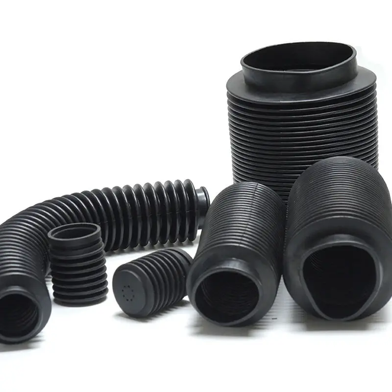 Universal Neoprene Flexible Accordion Cylinder Rubber Round Dust Bellow 4' Hose Covers Boot Silicone Rubber Bellow