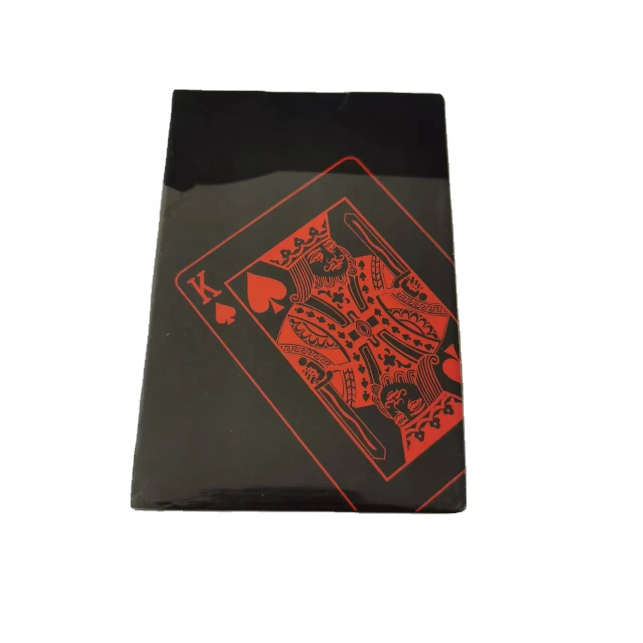 WHOLESALE CUSTOM WATERPROOF BLACK RED PVC PLASTIC PLAYING CARDS
