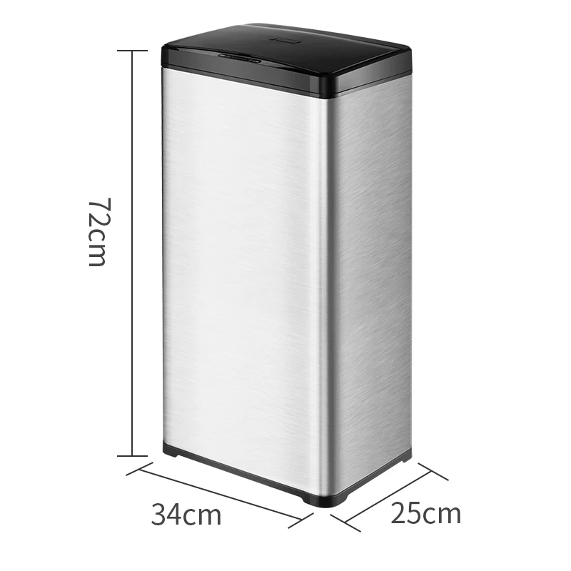 50L Smart waste bin Auto Sensor Trash Can, Stainless Steel Touchless Garbage Bin for Kitchen Use smart home products