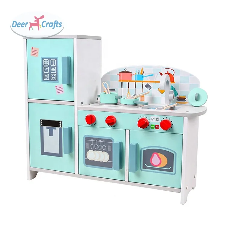 New creative wooden small kitchen role play toy set for kids DC10669
