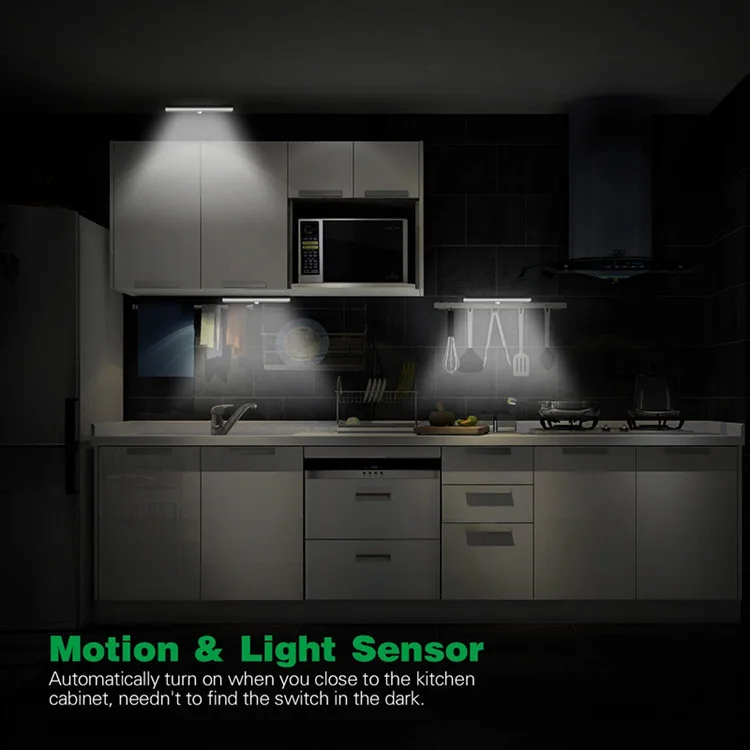 24-LEDs Rechargeable Wireless Closet Night Lighting Table Cabinet Bookcase  Lamp LED Motion Sensor  Light