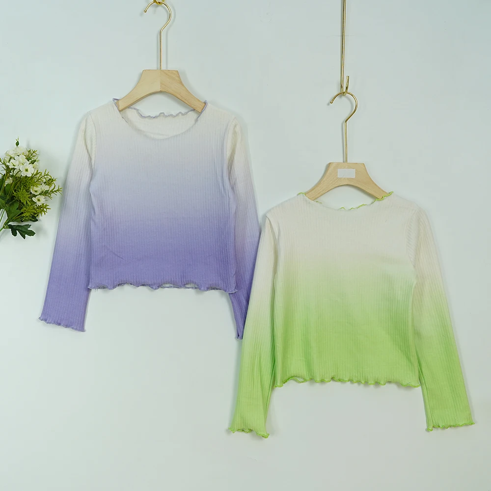 Wholesales new arrivals pretty comfortable fabrics stringy selvedge damce wear gradient sweater for girls ballerina